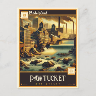 Pawtucket, Rhode island VINTAGE Vykort