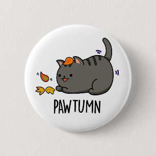 Pawtumn söt Autumn Kattunge Pun Knapp