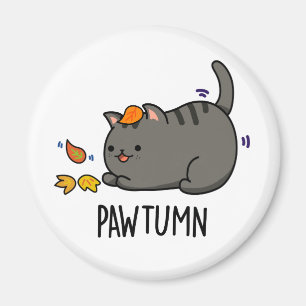 Pawtumn söt Autumn Kattunge Pun Magnet