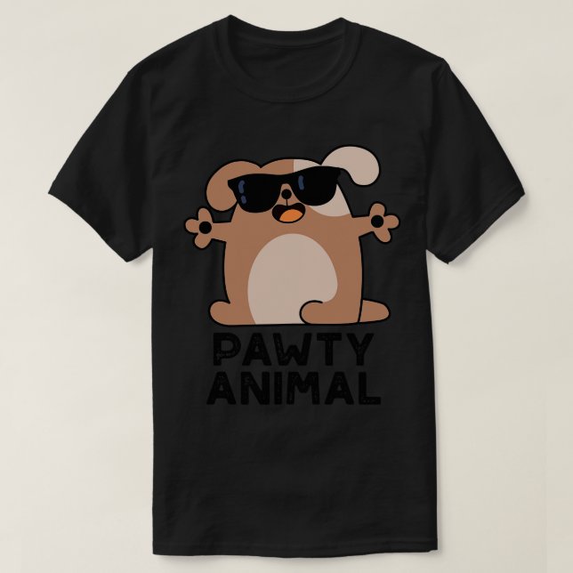 Pawty Animal Cute Party Hund Pun 1 T Shirt (Design framsida)