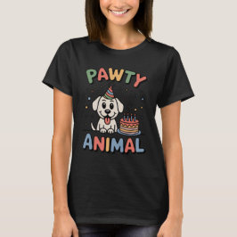 Pawty Animal | Funny Dog Birthday Design T Shirt