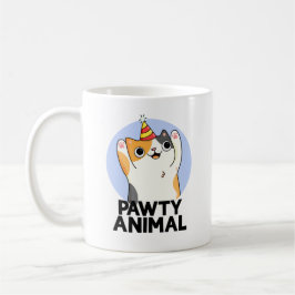 Pawty Animal Funny Party Cat Pun Kaffemugg