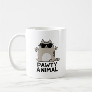 Pawty Animal Funny Party Cat Pun Kaffemugg