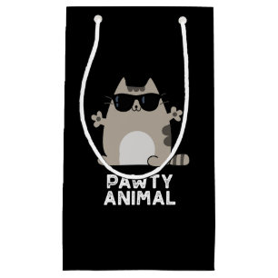 Pawty Animal Funny Party Cat Pun Mörk BG