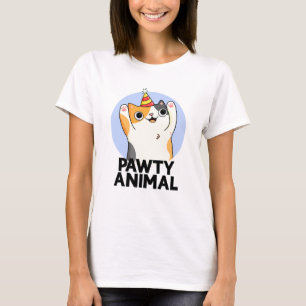 Pawty Animal Funny Party Cat Pun T Shirt