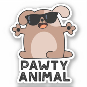 Pawty Animal Funny Party Hund Pun Klistermärken