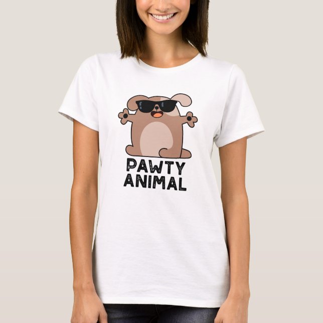 Pawty Animal Funny Party Hund Pun T Shirt (Framsida)