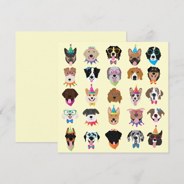 Pawty Animals från grattis på födelsedagen Hund An (Fram/baksida)