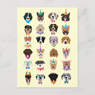 Pawty Animals från grattis på födelsedagen Hund An Helg Vykort