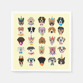 Pawty Animals från grattis på födelsedagen Hund An Pappersservett