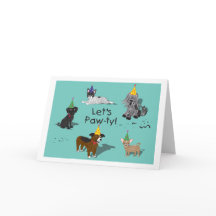 Pawty Hund Group Birthday Card