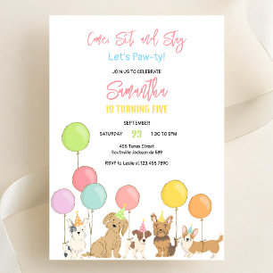 Pawty Hund Tid Att Festa Valp Fest Födelsedag Inbjudningar