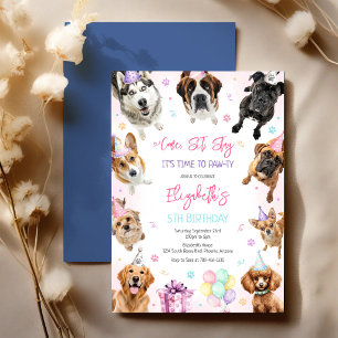 Pawty Hund Tid Att Pawty Valp Fest Födelsedag Inbjudningar