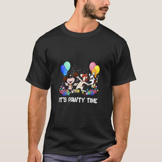 Pawty Time Party Animal Pun T Shirt (Framsida)