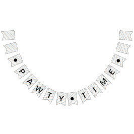 Pawty Time Roligt Stripe Hund Pet Birthday Vimplar