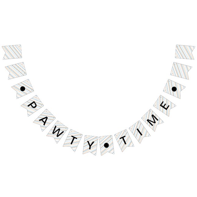 Pawty Time Roligt Stripe Hund Pet Birthday Vimplar (Alla)