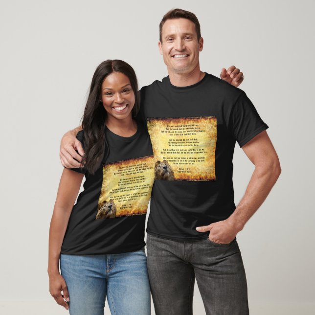 Pax Christos, Lejon med Isaiah 11:6-9 T Shirt (Unisex)