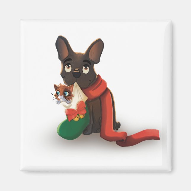 Pax & Huey Christmas Stocking Magnet (Framsidan)