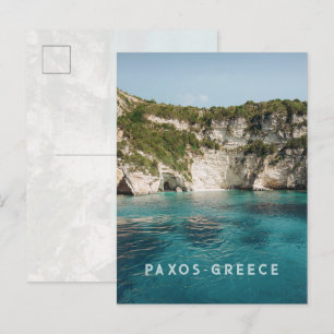 Paxos Blåa grottor Grekland vykort