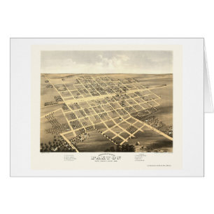 Paxton, IL Panorama-karta - 1869 Hälsningskort