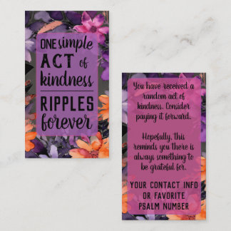 Pay it Forward Random Act Kindness Lily Flowers Visitkort