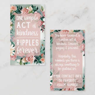 Pay it Forward Random Act Kindness Pastel Floral Visitkort