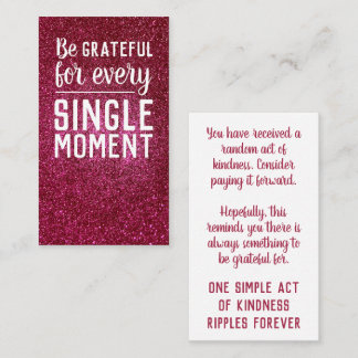 Pay it Forward Random Act of Kindness Gratitude Visitkort