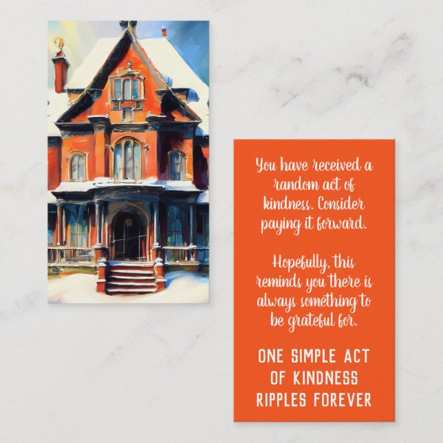 Pay it Forward Random Act of Kindness Homelessness Visitkort (Fram/baksida)