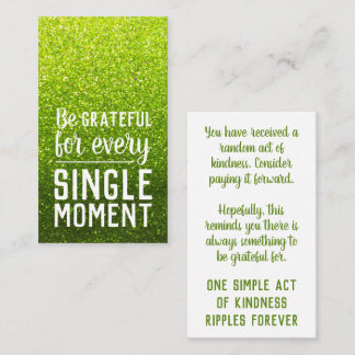 Pay it Forward Random Act of Kindness Lime Green Visitkort