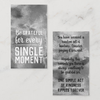 Pay it Forward Random Kindness Gratitude Silver Visitkort