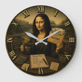 Payday Funny Mona Lisa Gift for Coworkers Stor Klocka