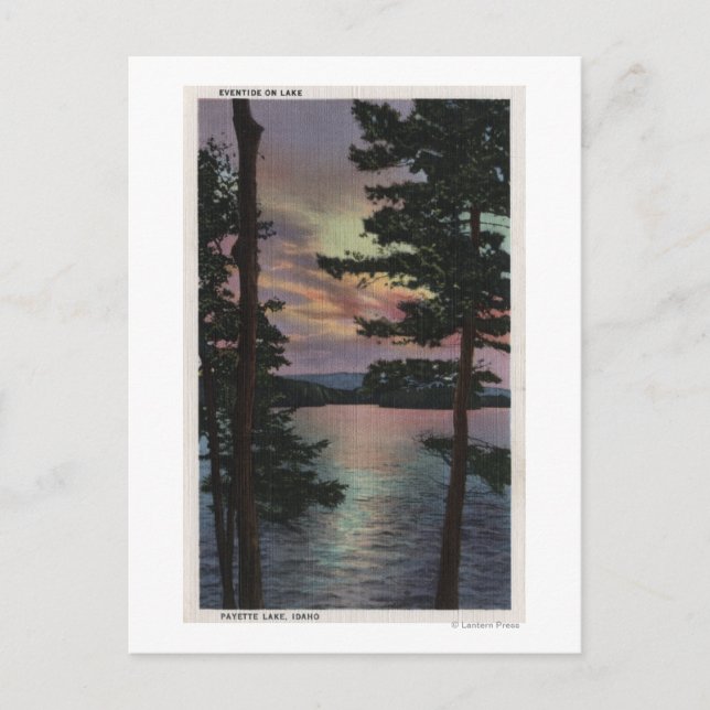 Payette Lake, ID - Afton på sjöscen Vykort (Framsida)