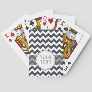 Paynes Grey Chevron with Custom Text Kortlek