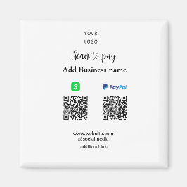 Paypal Cashapp-genomsökning för att betala QR-till Magnet