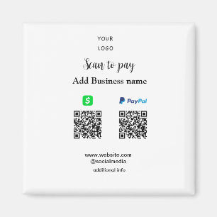 Paypal Cashapp-genomsökning för att betala QR-till Magnet