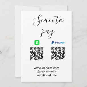 Paypal Cashapp skanna för att betala QR lägg till Inbjudningar
