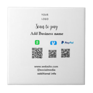 Paypal Cashapp venmo skanna för att betala QR lägg Kakelplatta