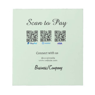 paypal venmo visa card scan to pay QR social media Anteckningsblock
