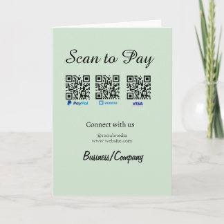 paypal venmo visa card scan to pay QR social media Kort