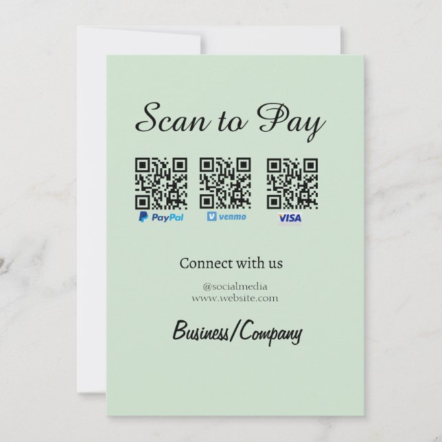 paypal venmo visa kort skanna för att betala QR so (Framsida)