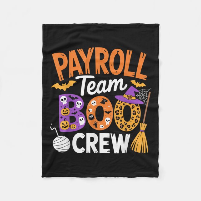 Payroll Team Boo Crew Halloween Matching Soky Outf Fleecefilt (Framsidan)