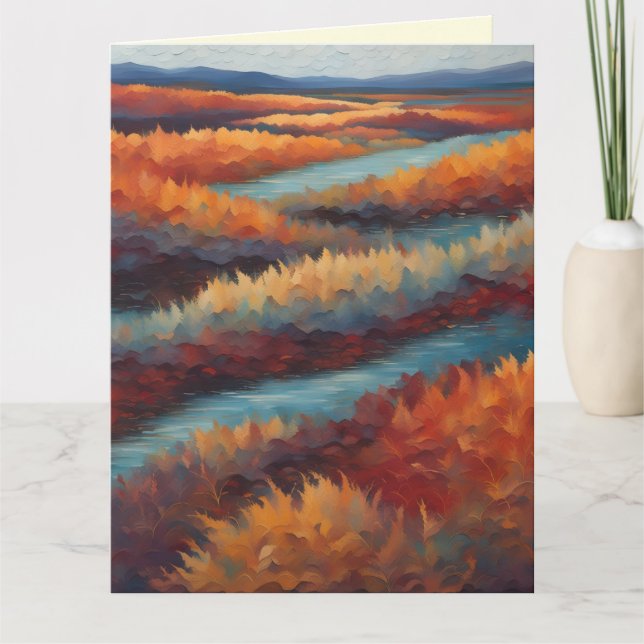 Paysage impressionniste aux couleurs d'automne kort (Framsida)