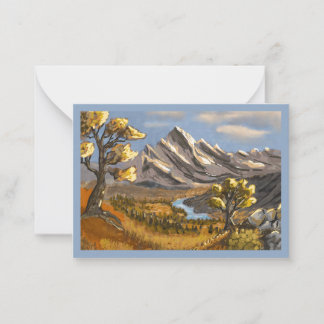 paysage peinture sur carte de voeux. anteckningskort
