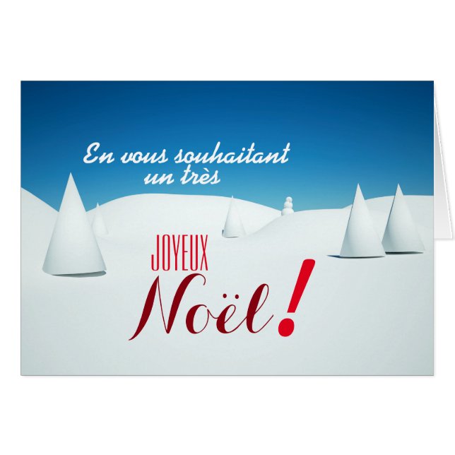 Paysage sous la neige 3D art Carte de Noel Hälsningskort (Framsidan Horizontal)