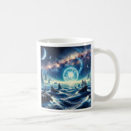 Paysage surréaliste sous une nuée d'étoiles. kaffemugg