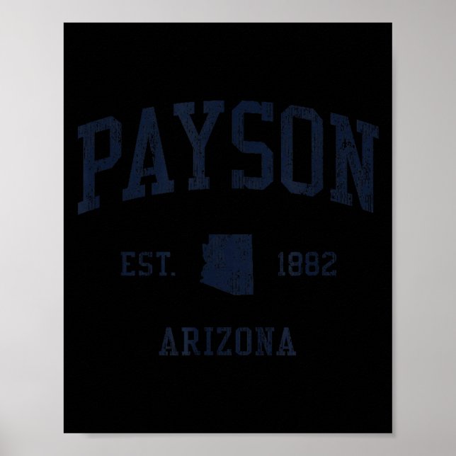 Payson Az Jn1 Vintage Athletic Blue Design  Poster (Framsidan)
