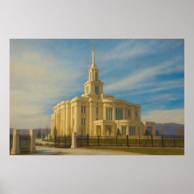 Payson Utah Temple-målning™ LDS Väggkonst Poster (Framsidan)