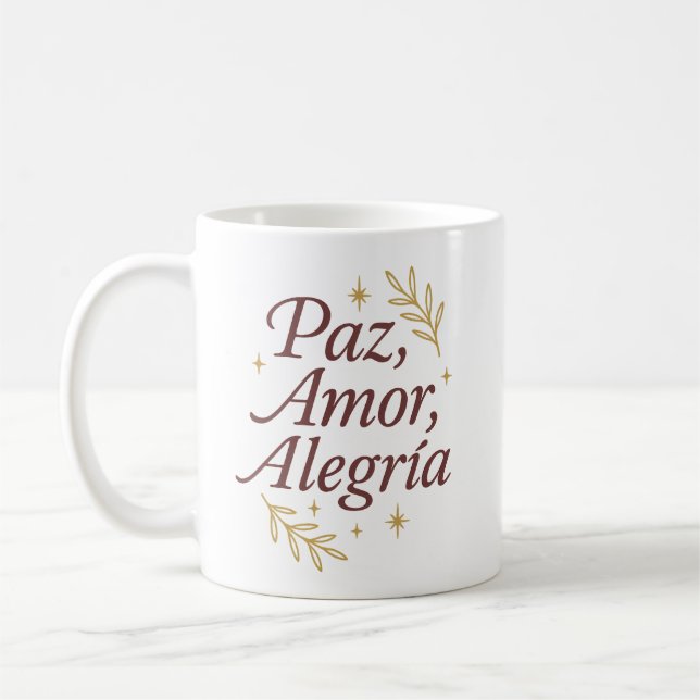 Paz, Amor, Alegría ✨ | Elegant Christmas Design Kaffemugg (Vänster)