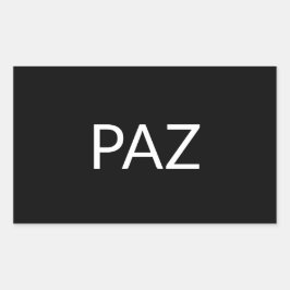 Paz svartvit spansk fredsminimalist rektangulärt klistermärke