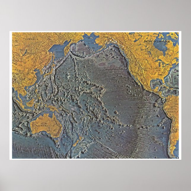 " Pazifik: 1969/heute - Meeresboden Karte Poster (Framsidan)